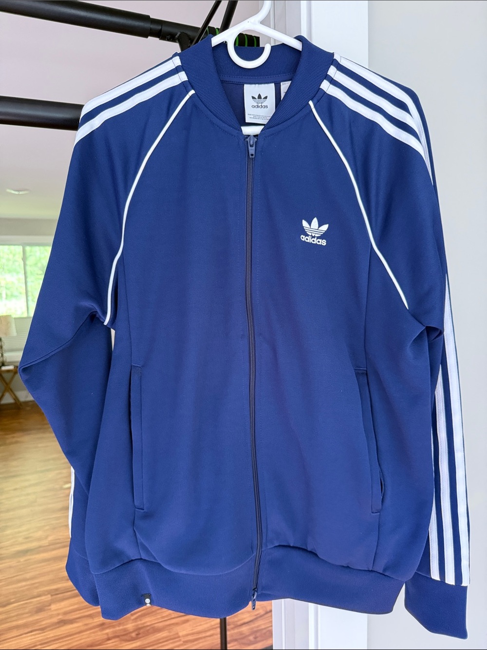 Adidas Rare Navy Blue Track Jacket, Two Inside Pockets, Men’s Large Like New